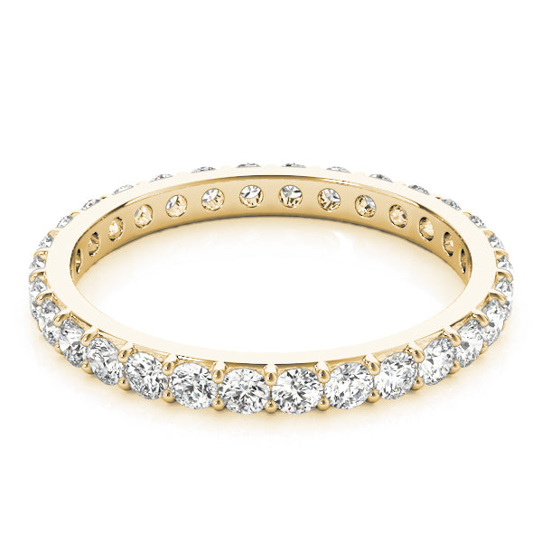 Lab-Grown Round Cut Diamond Prong Set Eternity Wedding Ring.