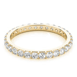 Lab-Grown Round Cut Diamond Prong Set Eternity Wedding Ring.