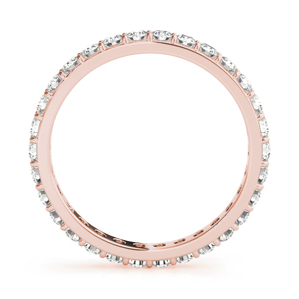 Lab-Grown Round Cut Diamond Prong Set Eternity Wedding Ring.