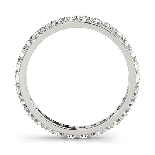 Lab-Grown Round Cut Diamond Prong Set Eternity Wedding Ring.