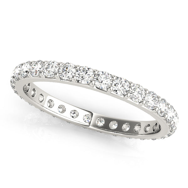 Lab-Grown Round Cut Diamond Prong Set Eternity Wedding Ring.