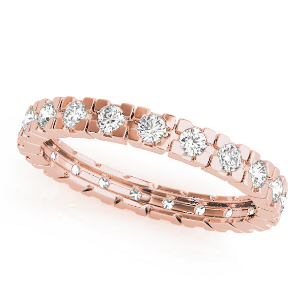 Lab-Grown Round Cut Diamond Box Set Eternity Wedding Ring.