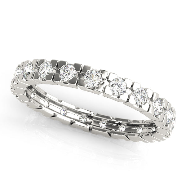 Lab-Grown Round Cut Diamond Box Set Eternity Wedding Ring.