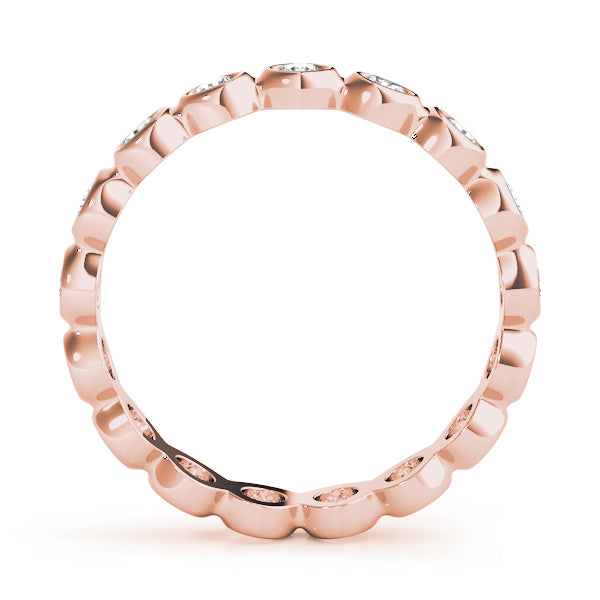 IGI Lab-Grown Round Cut Diamond Bar Set Eternity Wedding Ring.