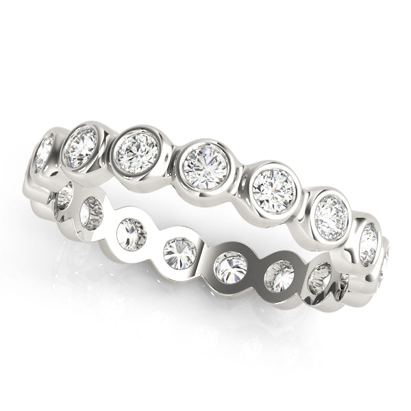 IGI Lab-Grown Round Cut Diamond Bar Set Eternity Wedding Ring.