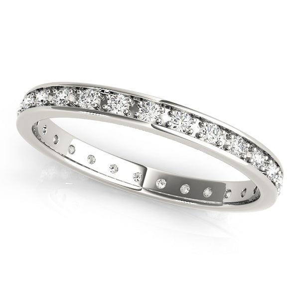 0.50-3.00ct Lab-Grown Round Cut D/VVS Diamond Pave Set Full Eternity Wedding Ring.