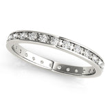 0.50-3.00ct Lab-Grown Round Cut D/VVS Diamond Pave Set Full Eternity Wedding Ring.