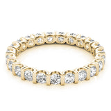IGI Lab-Grown Round Cut Diamond Bar Set Eternity Wedding Ring.