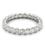 IGI Lab-Grown Round Cut Diamond Bar Set Eternity Wedding Ring.