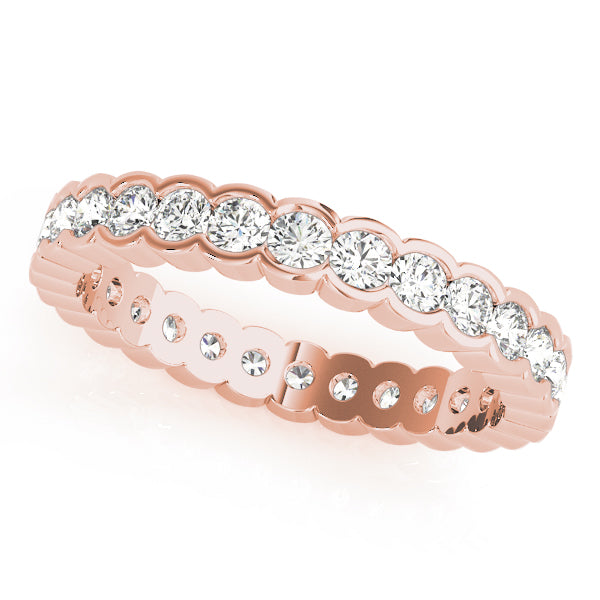 IGI Lab-Grown Round Cut Diamond Half Bezel Set Eternity Wedding Ring