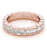 IGI Lab-Grown Round Cut Diamond Half Bezel Set Eternity Wedding Ring