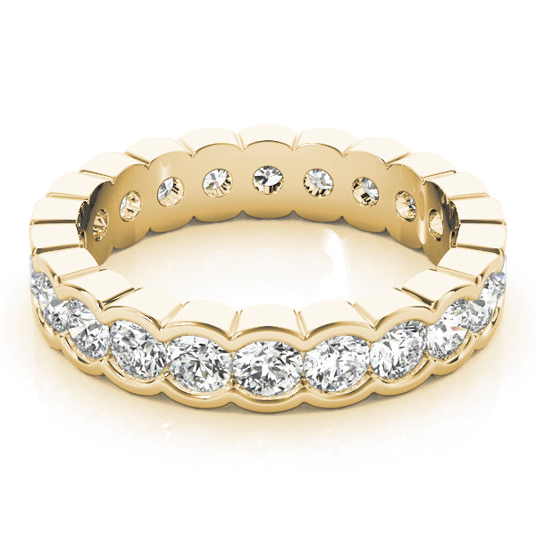 IGI Lab-Grown Round Cut Diamond Half Bezel Set Eternity Wedding Ring