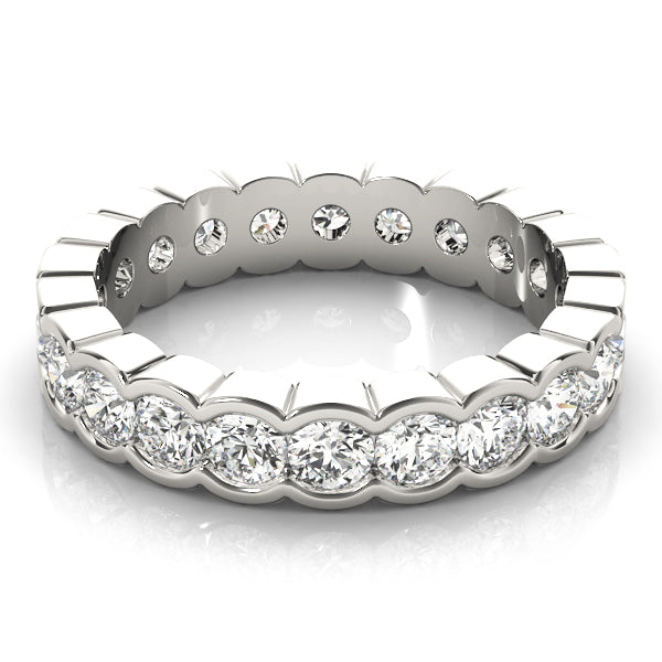 IGI Lab-Grown Round Cut Diamond Half Bezel Set Eternity Wedding Ring