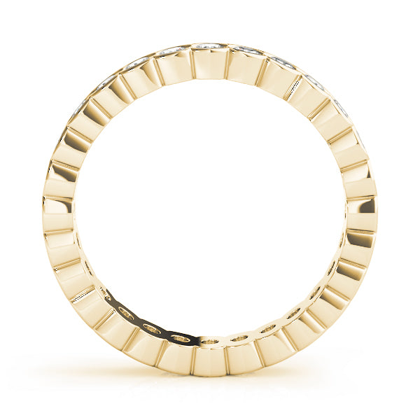 IGI Lab-Grown Round Cut Diamond Half Bezel Set Eternity Wedding Ring