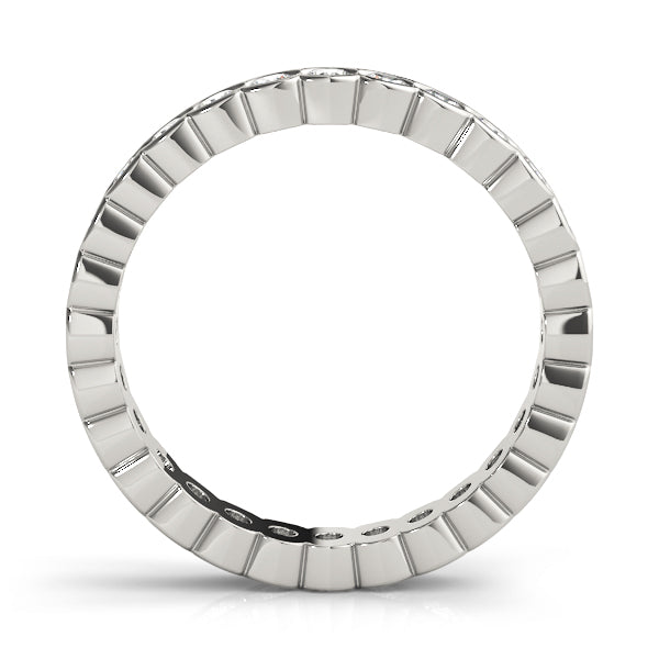 IGI Lab-Grown Round Cut Diamond Half Bezel Set Eternity Wedding Ring