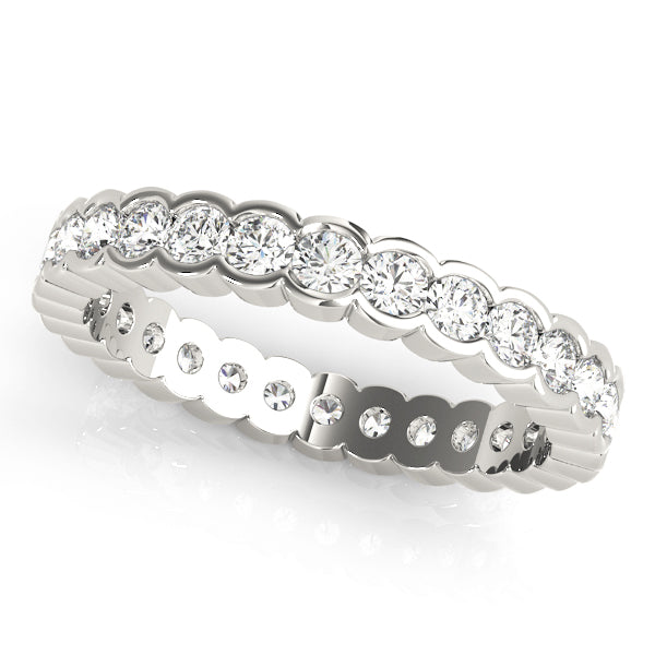 IGI Lab-Grown Round Cut Diamond Half Bezel Set Eternity Wedding Ring