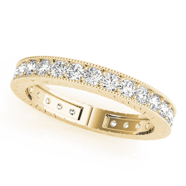 Milgrain Prong in Channel Full Eternity Ring in Gold & Platinum
