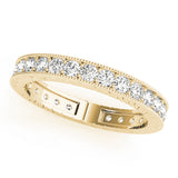 Milgrain Prong in Channel Full Eternity Ring in Gold & Platinum