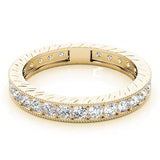 Milgrain Prong in Channel Full Eternity Ring in Gold & Platinum