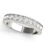 Channel Set Half Eternity Ring in Gold & Platinum