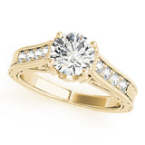 Resplendent Prong-Set Round Diamond Engagement Ring — 9K/18K Gold & Platinum