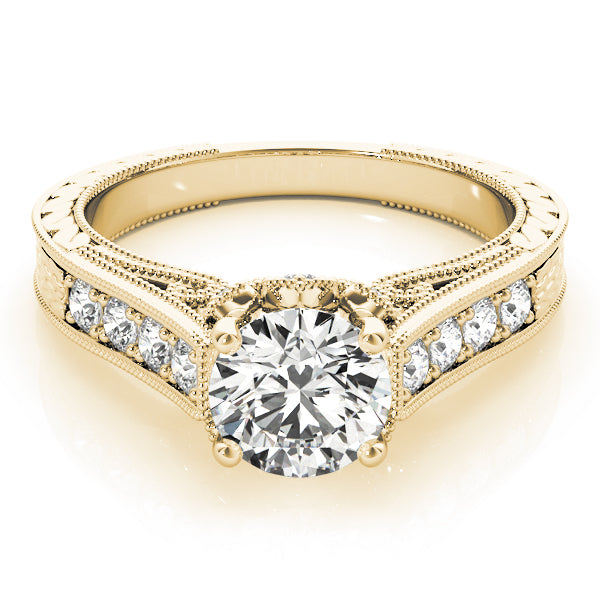 Resplendent Prong-Set Round Diamond Engagement Ring — 9K/18K Gold & Platinum