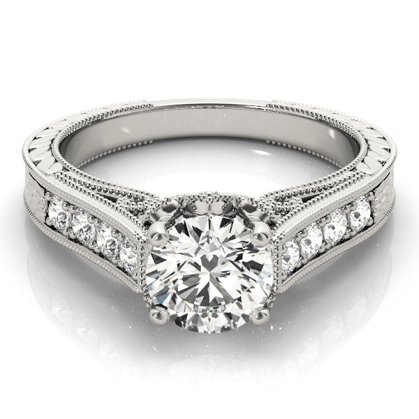 Resplendent Prong-Set Round Diamond Engagement Ring — 9K/18K Gold & Platinum