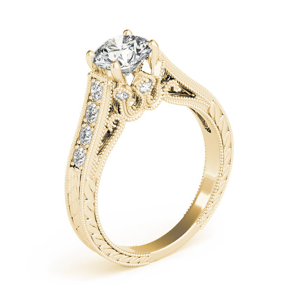 Resplendent Prong-Set Round Diamond Engagement Ring — 9K/18K Gold & Platinum