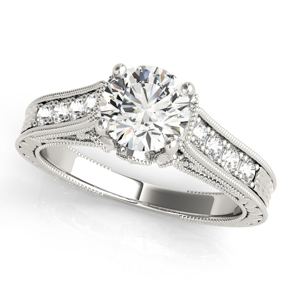 Resplendent Prong-Set Round Diamond Engagement Ring — 9K/18K Gold & Platinum