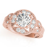Classic Antique Round Diamond Engagement Ring — 9K/18K Gold & Platinum