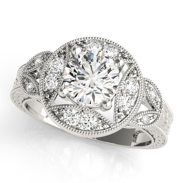 Classic Antique Round Diamond Engagement Ring — 9K/18K Gold & Platinum