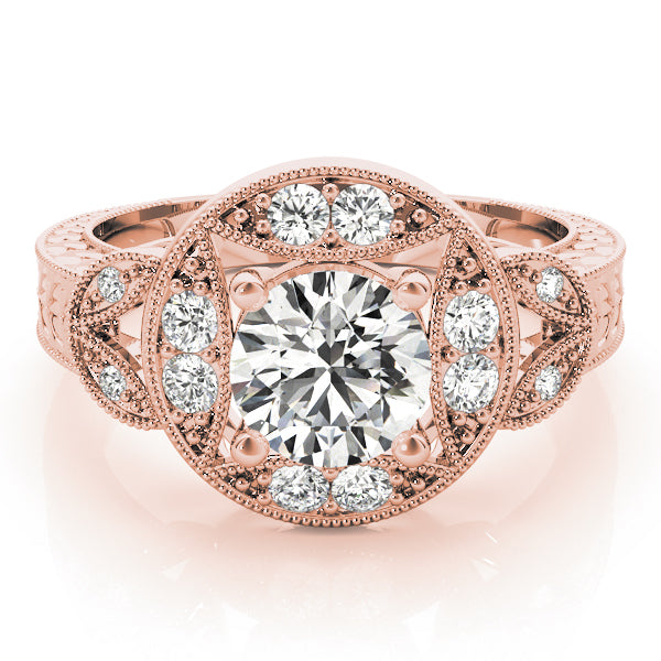 Classic Antique Round Diamond Engagement Ring — 9K/18K Gold & Platinum