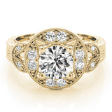 Classic Antique Round Diamond Engagement Ring — 9K/18K Gold & Platinum