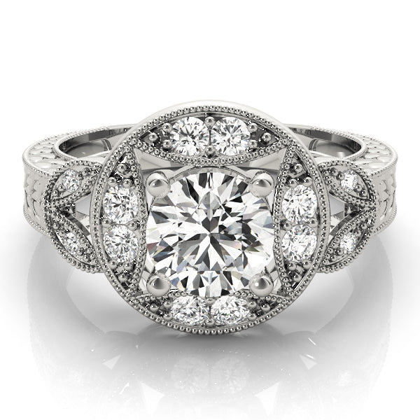 Classic Antique Round Diamond Engagement Ring — 9K/18K Gold & Platinum