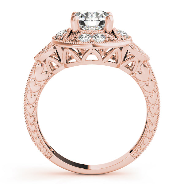 Classic Antique Round Diamond Engagement Ring — 9K/18K Gold & Platinum