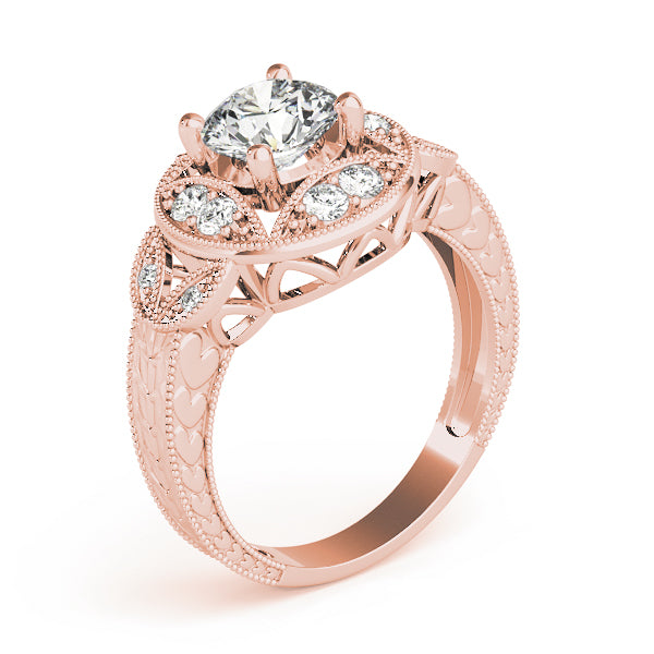 Classic Antique Round Diamond Engagement Ring — 9K/18K Gold & Platinum