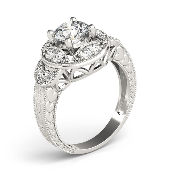 Classic Antique Round Diamond Engagement Ring — 9K/18K Gold & Platinum