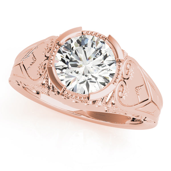 Timeless Antique Round Diamond Engagement Ring — 9K/18K Gold & Platinum