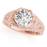 Timeless Antique Round Diamond Engagement Ring — 9K/18K Gold & Platinum