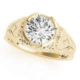 Timeless Antique Round Diamond Engagement Ring — 9K/18K Gold & Platinum