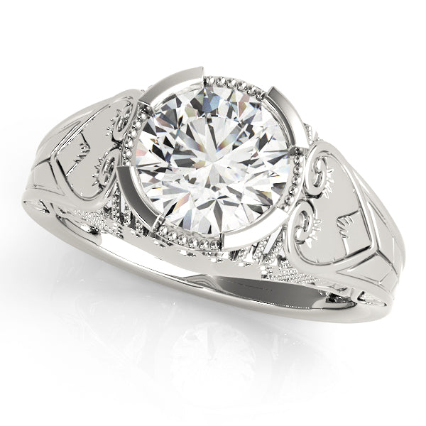 Timeless Antique Round Diamond Engagement Ring — 9K/18K Gold & Platinum