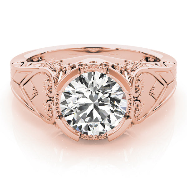 Timeless Antique Round Diamond Engagement Ring — 9K/18K Gold & Platinum