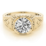 Timeless Antique Round Diamond Engagement Ring — 9K/18K Gold & Platinum