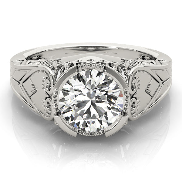 Timeless Antique Round Diamond Engagement Ring — 9K/18K Gold & Platinum