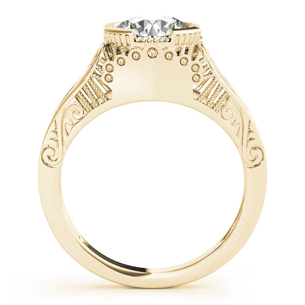 Timeless Antique Round Diamond Engagement Ring — 9K/18K Gold & Platinum