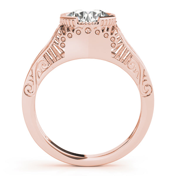 Timeless Antique Round Diamond Engagement Ring — 9K/18K Gold & Platinum