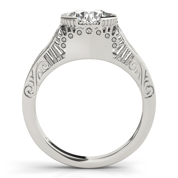 Timeless Antique Round Diamond Engagement Ring — 9K/18K Gold & Platinum