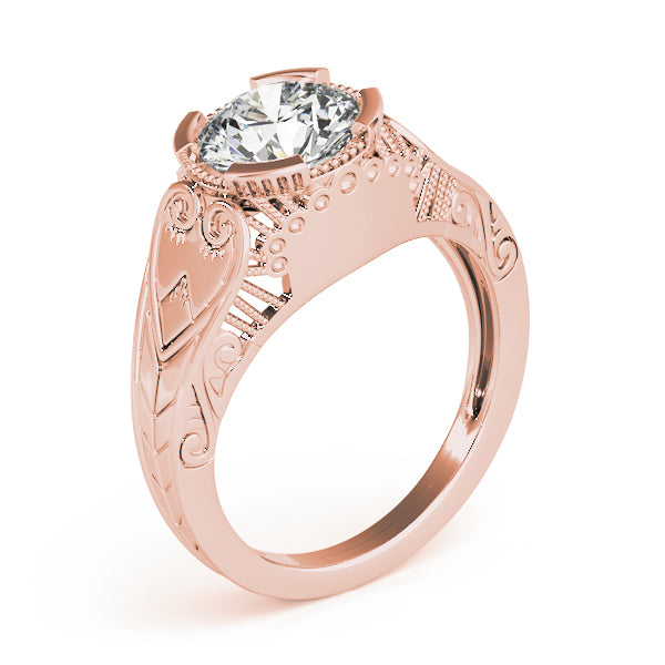 Timeless Antique Round Diamond Engagement Ring — 9K/18K Gold & Platinum
