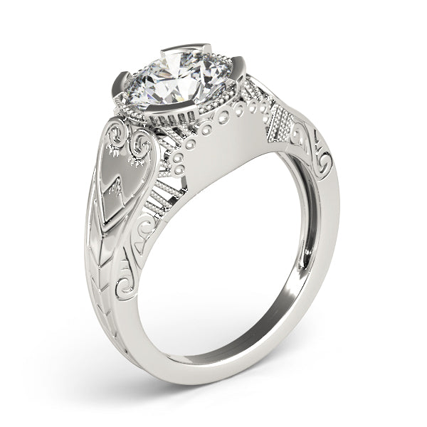 Timeless Antique Round Diamond Engagement Ring — 9K/18K Gold & Platinum