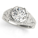 Timeless Antique Round Diamond Engagement Ring — 9K/18K Gold & Platinum